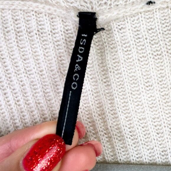 Isda & Co 100% Cashmere Open Front Cardigan Sweater Cream Long Sleeve Classic S - Picture 9 of 13